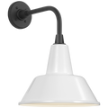 Academy 11" Rex Barn Light | Matte Black | 12.5 | 12.5" White Bowers Shade