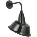 Academy 11" Rex Barn Light | Matte Black | 12.5 | 12.5" Green Tilted Bowers Shade