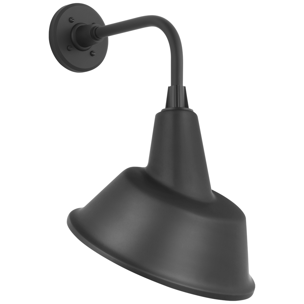 Academy 11" Rex Barn Light | Matte Black | 12.5 | 12.5" Matte Black Tilted Bowers Shade