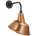 Academy 11" Rex Barn Light | Matte Black | 12.5 | 12.5" Soft Copper Tilted Bowers Shade