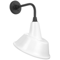Academy 11" Rex Barn Light | Matte Black | 12.5 | 12.5" White Tilted Bowers Shade