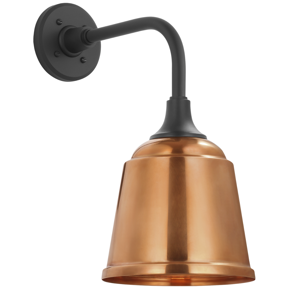 Academy 11" Rex Barn Light | Matte Black | 8 | 8" Soft Copper Rockhouse Shade