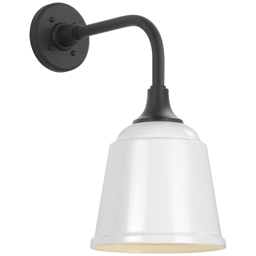 Academy 11" Rex Barn Light | Matte Black | 8 | 8" White Rockhouse Shade