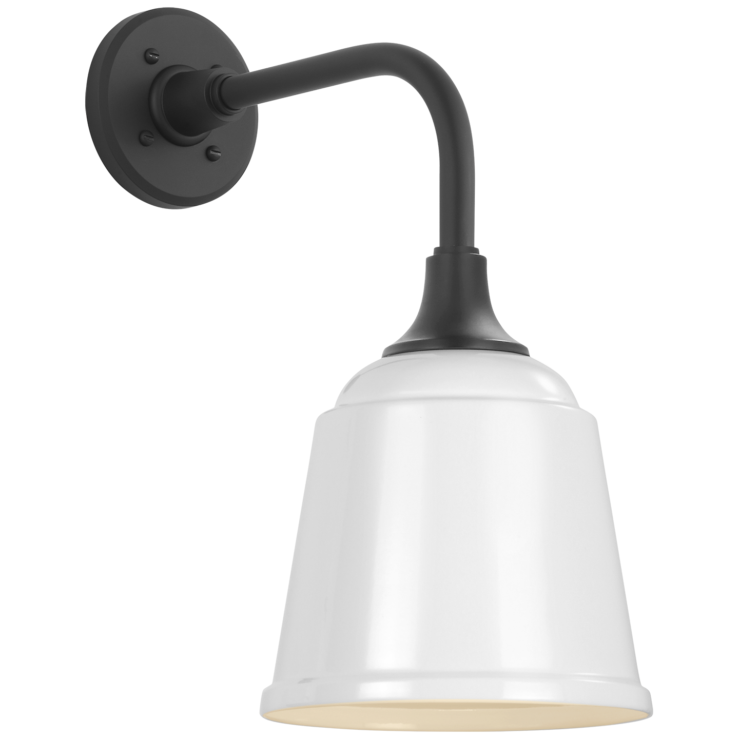 Academy 11" Rex Barn Light | Matte Black | 8 | 8" White Rockhouse Shade