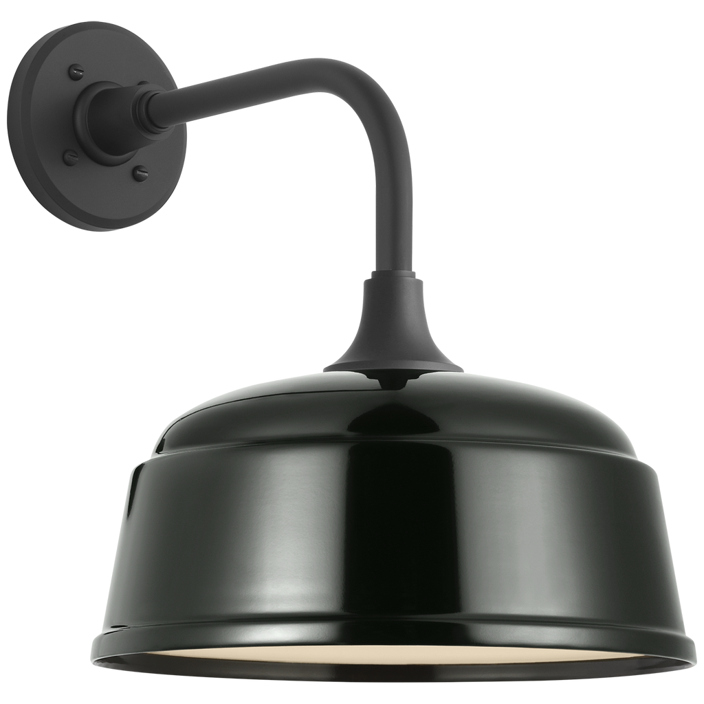 Academy 11" Rex Barn Light | Matte Black | 12.5 | 12.5" Green Rockhouse Shade