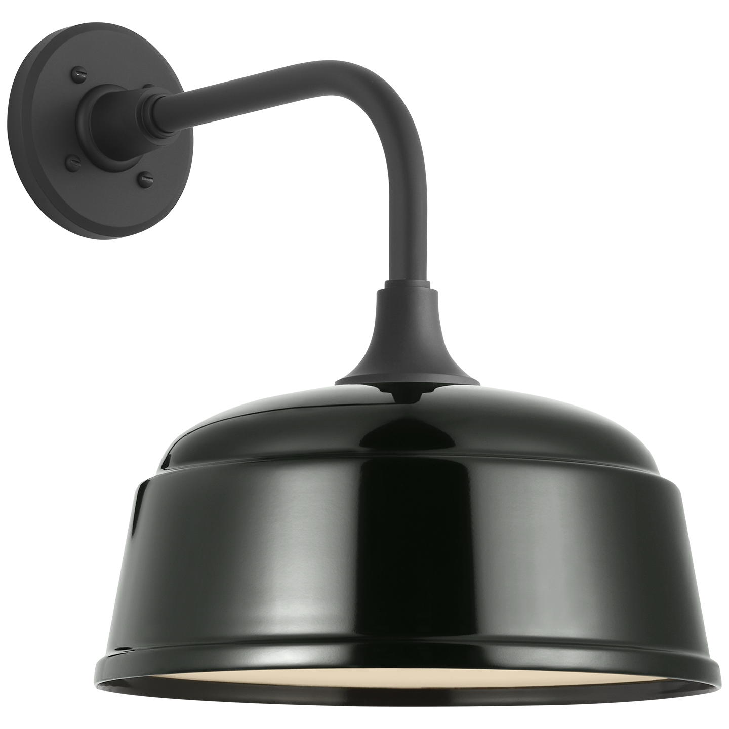 Academy 11" Rex Barn Light | Matte Black | 12.5 | 12.5" Green Rockhouse Shade