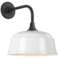 Academy 11" Rex Barn Light | Matte Black | 12.5 | 12.5" White Rockhouse Shade