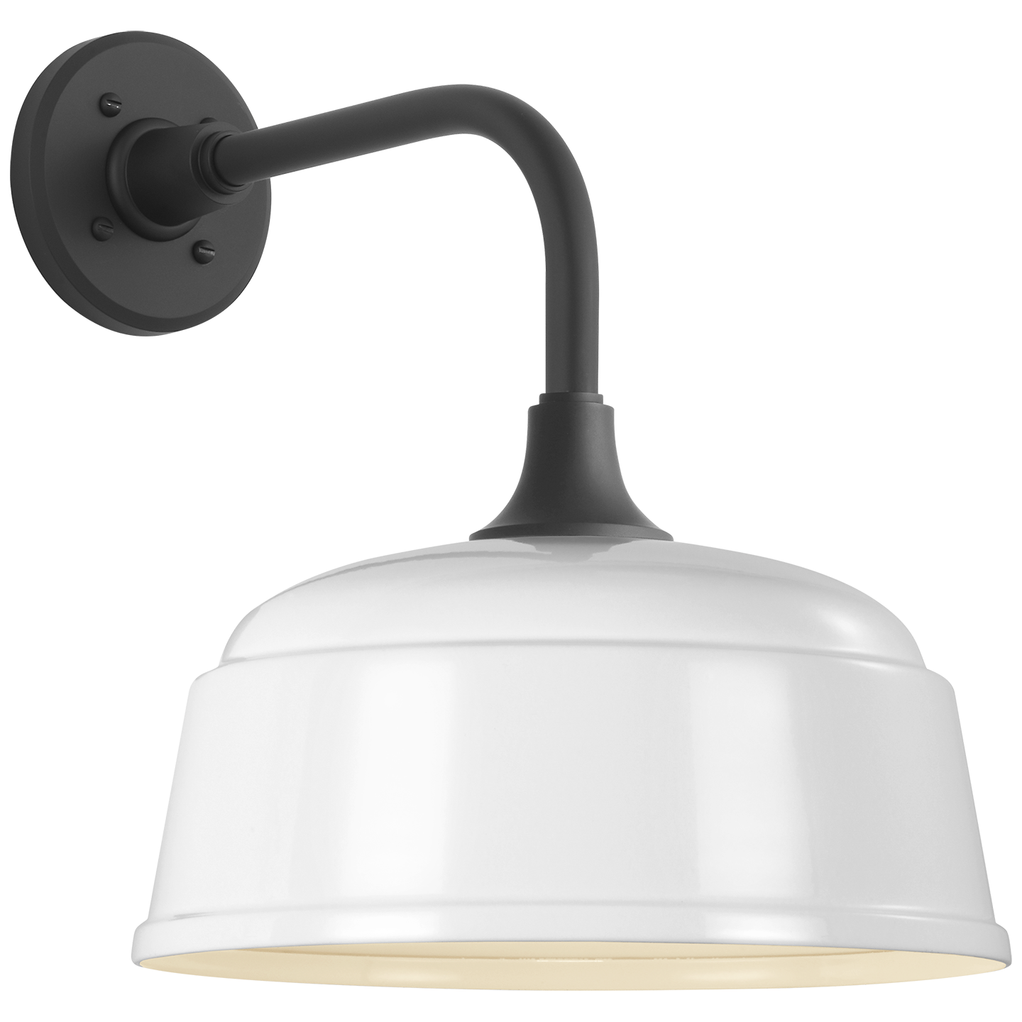 Academy 11" Rex Barn Light | Matte Black | 12.5 | 12.5" White Rockhouse Shade