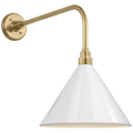 Academy 20" Rex Barn Light | Hand-Rubbed Antique Brass | 12.5 | 12.5" White Conical Savannah Shade