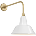 Academy 20" Rex Barn Light | Hand-Rubbed Antique Brass | 12.5 | 12.5" White Bowers Shade