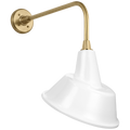 Academy 20" Rex Barn Light | Hand-Rubbed Antique Brass | 12.5 | 12.5" White Tilted Bowers Shade