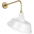 Academy 20" Rex Barn Light | Hand-Rubbed Antique Brass | 16 | 16" White Tilted Bowers Shade