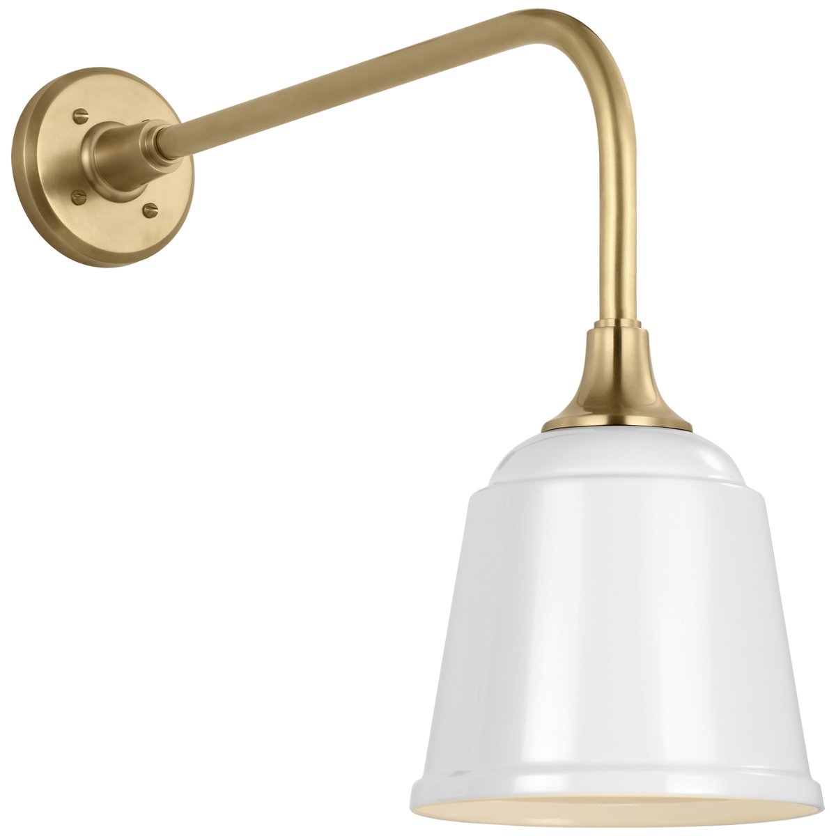 Academy 20" Rex Barn Light | Hand-Rubbed Antique Brass | 8 | 8" White Rockhouse Shade