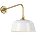Academy 20" Rex Barn Light | Hand-Rubbed Antique Brass | 12.5 | 12.5" White Rockhouse Shade