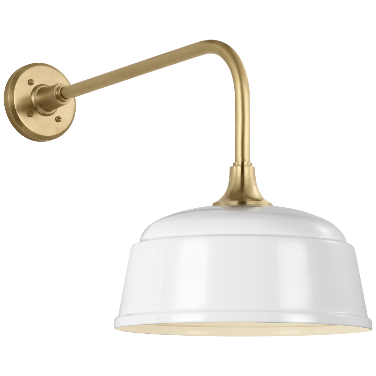 Academy 20" Rex Barn Light | Hand-Rubbed Antique Brass | 12.5 | 12.5" White Rockhouse Shade