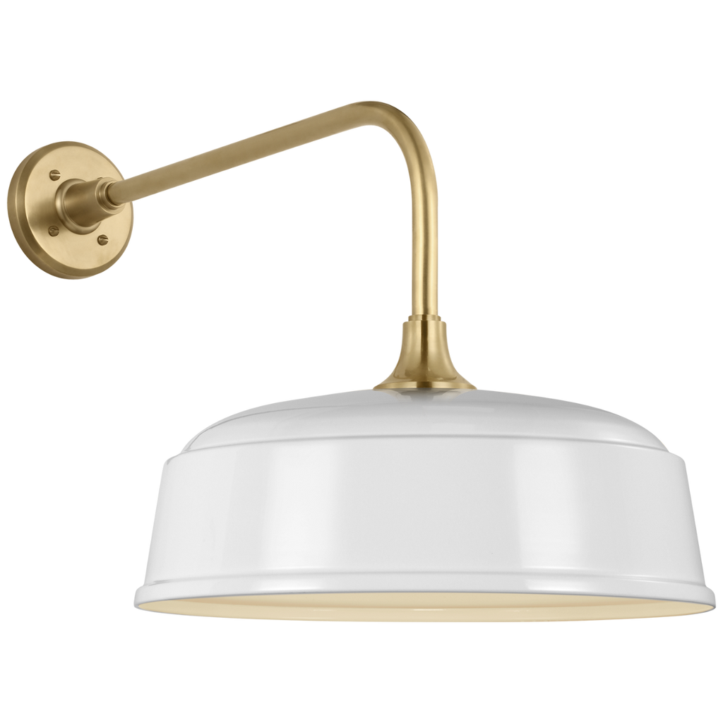 Academy 20" Rex Barn Light | Hand-Rubbed Antique Brass | 16 | 16" White Rockhouse Shade