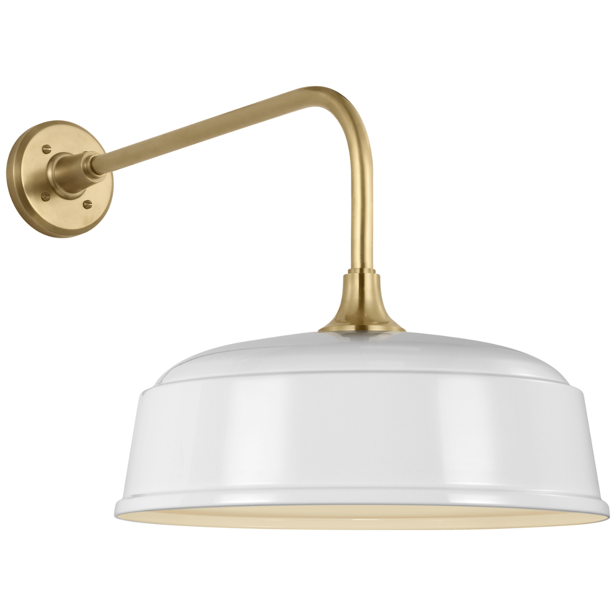 Academy 20" Rex Barn Light | Hand-Rubbed Antique Brass | 16 | 16" White Rockhouse Shade