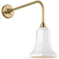 Academy 20" Rex Barn Light | Hand-Rubbed Antique Brass | 7.5 | 7.5" White Savannah Shade