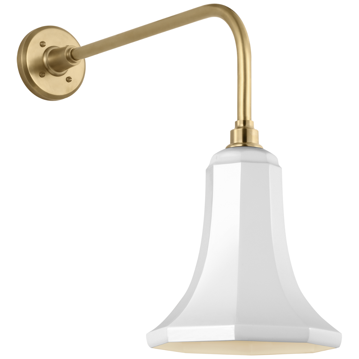 Academy 20" Rex Barn Light | Hand-Rubbed Antique Brass | 9.25 | 9.25" White Savannah Shade
