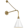 Academy 20" Anchored Rex Barn Light | Hand-Rubbed Antique Brass | 9 | 9" White Conical Savannah Shade