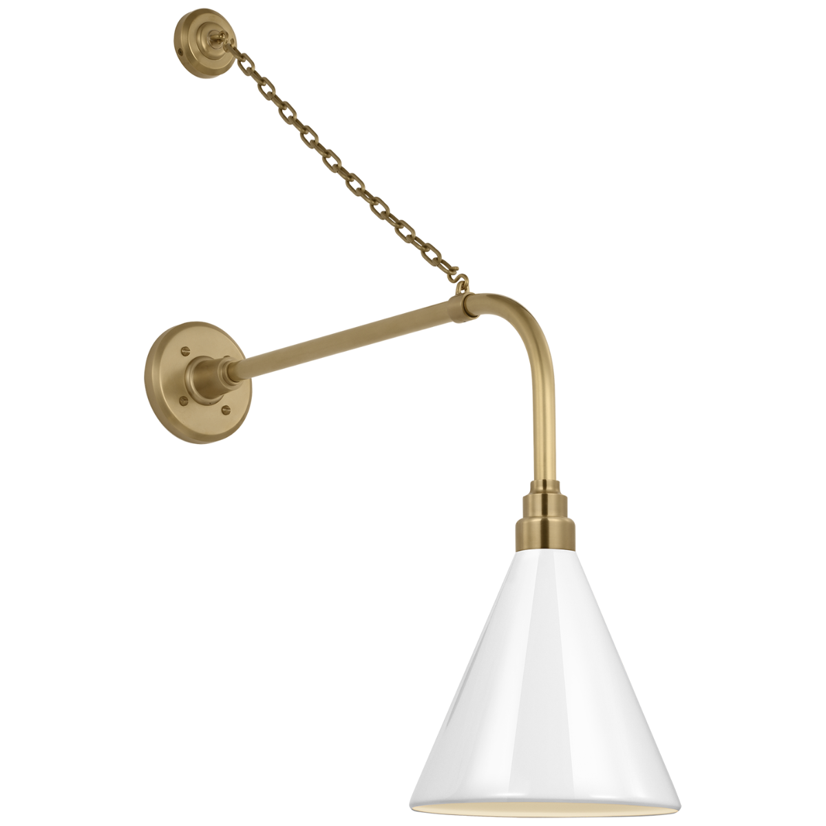 Academy 20" Anchored Rex Barn Light | Hand-Rubbed Antique Brass | 9 | 9" White Conical Savannah Shade