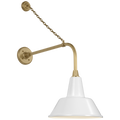 Academy 20" Anchored Rex Barn Light | Hand-Rubbed Antique Brass | 12.5 | 12.5" White Bowers Shade