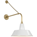 Academy 20" Anchored Rex Barn Light | Hand-Rubbed Antique Brass | 16 | 16" White Bowers Shade