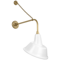 Academy 20" Anchored Rex Barn Light | Hand-Rubbed Antique Brass | 12.5 | 12.5" White Tilted Bowers Shade