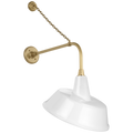 Academy 20" Anchored Rex Barn Light | Hand-Rubbed Antique Brass | 16 | 16" White Tilted Bowers Shade
