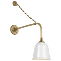 Academy 20" Anchored Rex Barn Light | Hand-Rubbed Antique Brass | 8 | 8" White Rockhouse Shade