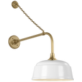 Academy 20" Anchored Rex Barn Light | Hand-Rubbed Antique Brass | 12.5 | 12.5" White Rockhouse Shade