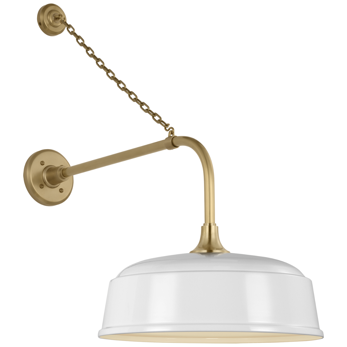Academy 20" Anchored Rex Barn Light | Hand-Rubbed Antique Brass | 16 | 16" White Rockhouse Shade