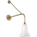 Academy 20" Anchored Rex Barn Light | Hand-Rubbed Antique Brass | 7.5 | 7.5" White Savannah Shade