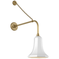 Academy 20" Anchored Rex Barn Light | Hand-Rubbed Antique Brass | 9.25 | 9.25" White Savannah Shade