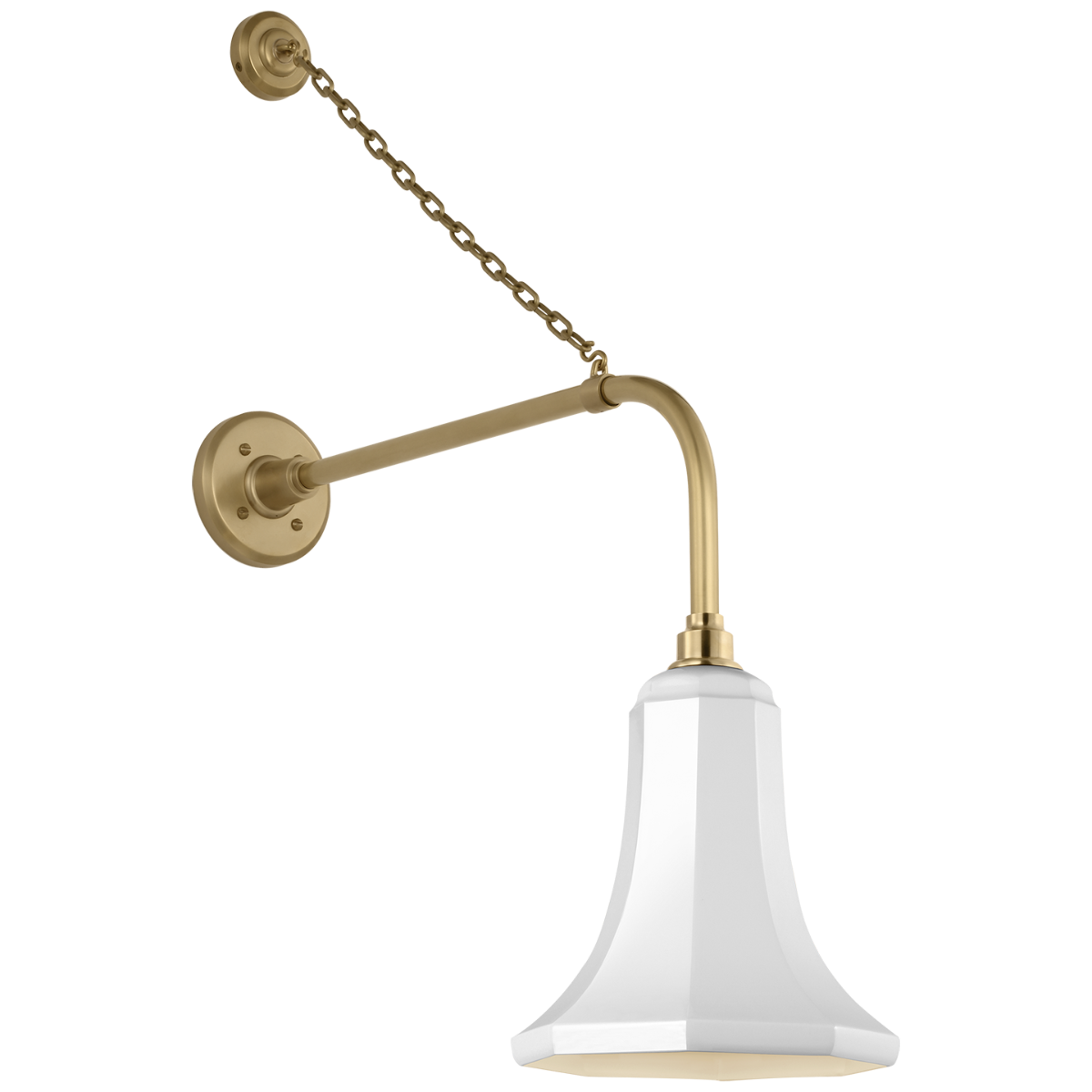 Academy 20" Anchored Rex Barn Light | Hand-Rubbed Antique Brass | 9.25 | 9.25" White Savannah Shade