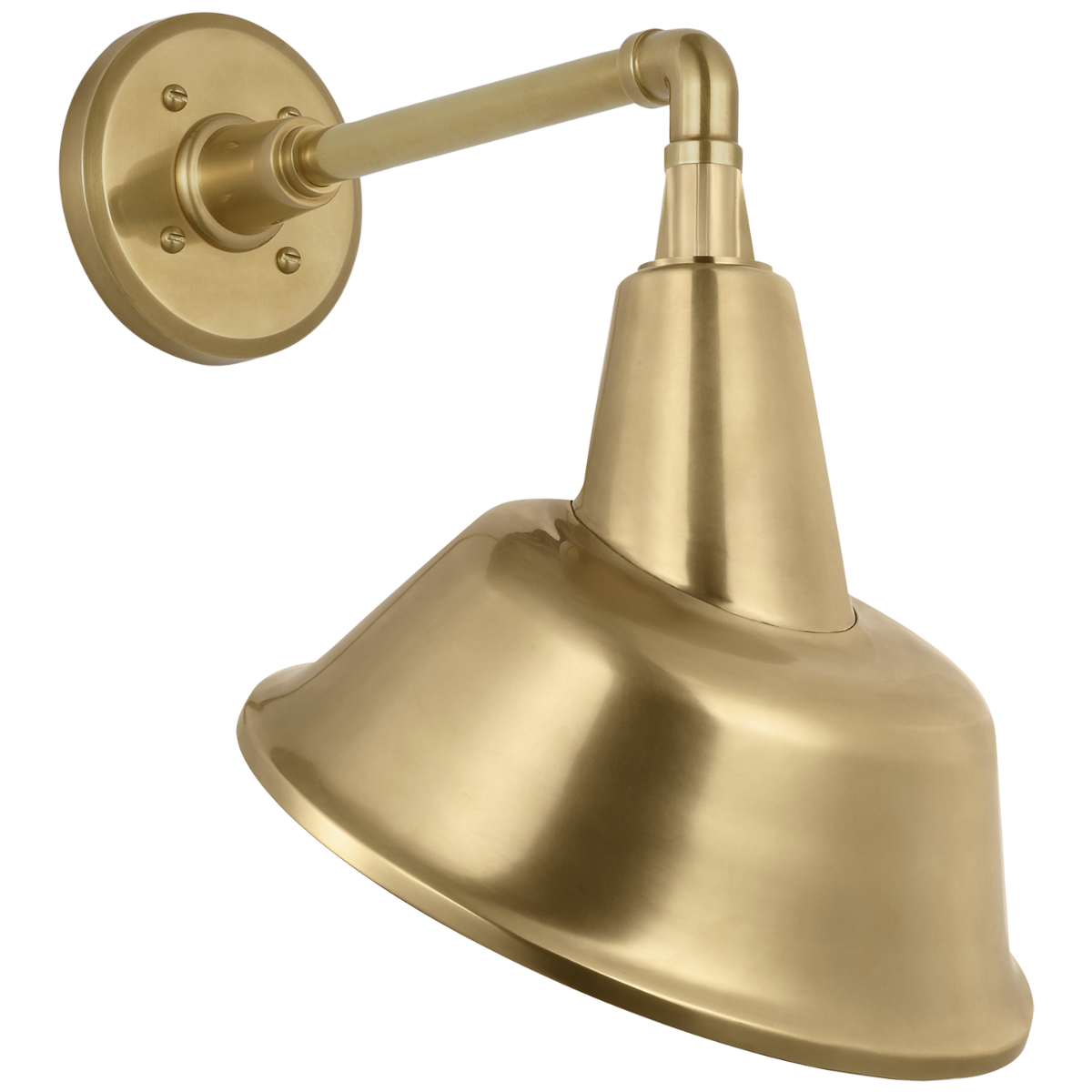 Academy 11" Mack Barn Light | Hand-Rubbed Antique Brass | 12.5 | 12.5" Hand-Rubbed Antique Brass Tilted Bowers Shade