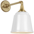 Academy 11" Mack Barn Light | Hand-Rubbed Antique Brass | 8 | 8" White Rockhouse Shade