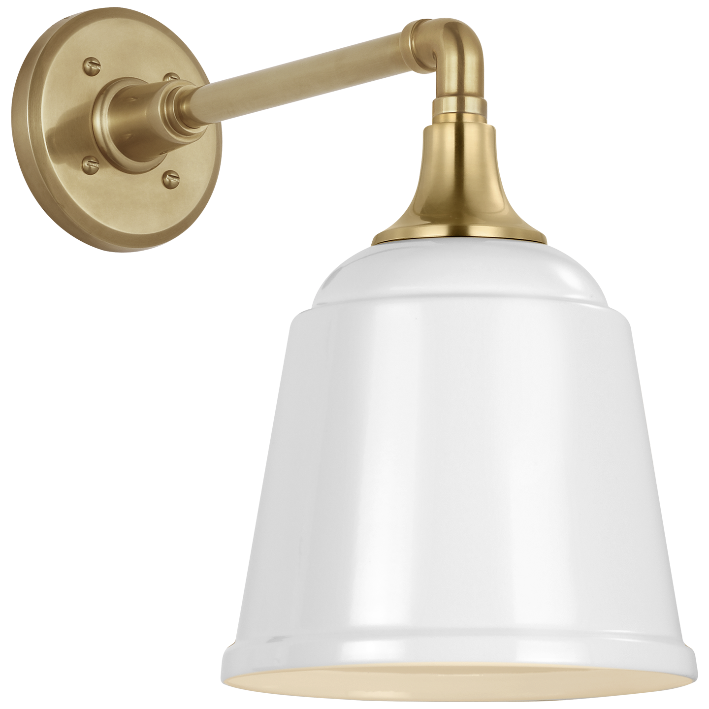 Academy 11" Mack Barn Light | Hand-Rubbed Antique Brass | 8 | 8" White Rockhouse Shade