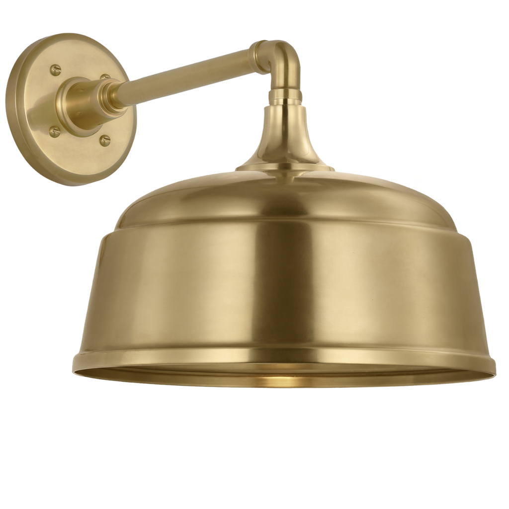 Academy 11" Mack Barn Light | Hand-Rubbed Antique Brass | 12.5 | 12.5" Hand-Rubbed Antique Brass Rockhouse Shade
