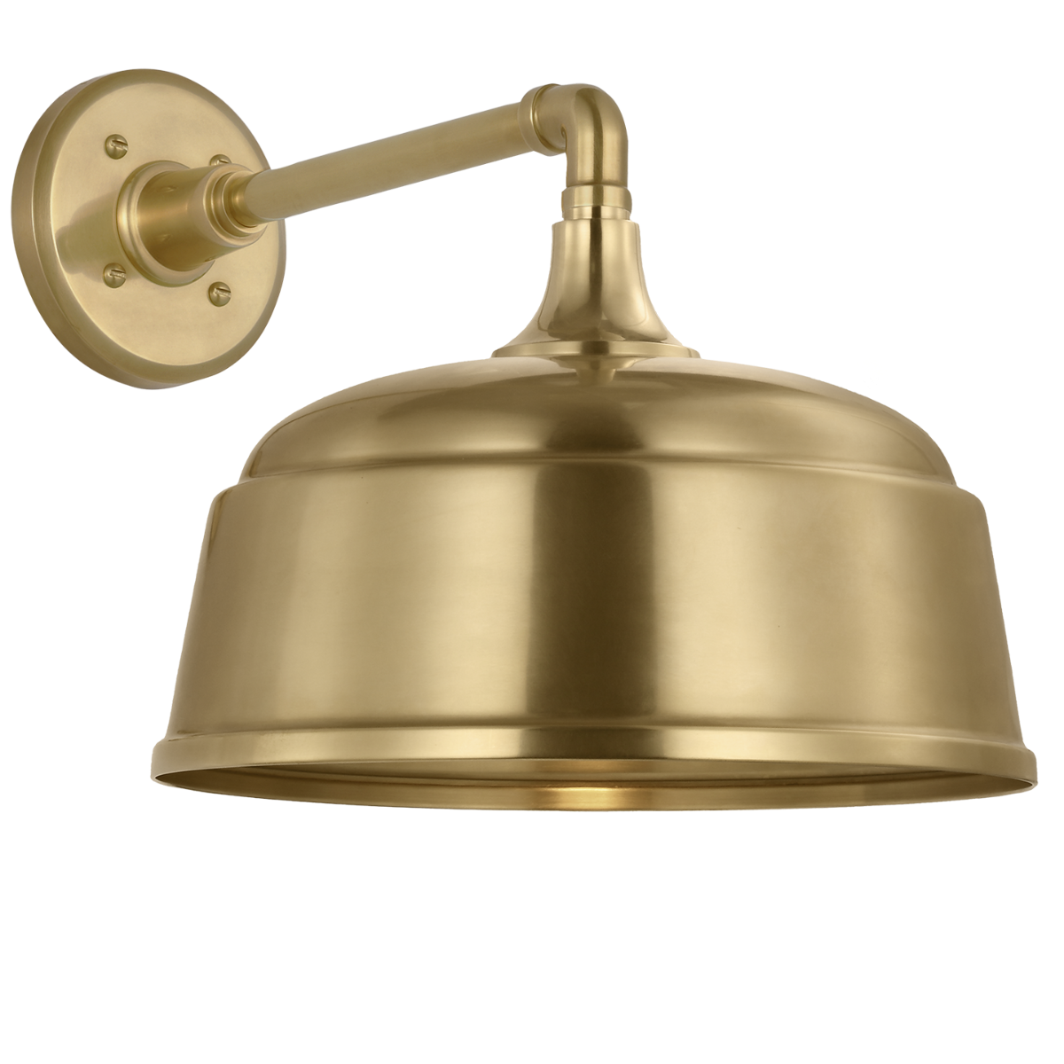 Academy 11" Mack Barn Light | Hand-Rubbed Antique Brass | 12.5 | 12.5" Hand-Rubbed Antique Brass Rockhouse Shade