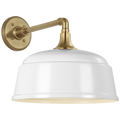 Academy 11" Mack Barn Light | Hand-Rubbed Antique Brass | 12.5 | 12.5" White Rockhouse Shade