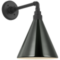 Academy 11" Mack Barn Light | Matte Black | 9 | 9" Green Conical Savannah Shade