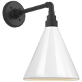 Academy 11" Mack Barn Light | Matte Black | 9 | 9" White Conical Savannah Shade
