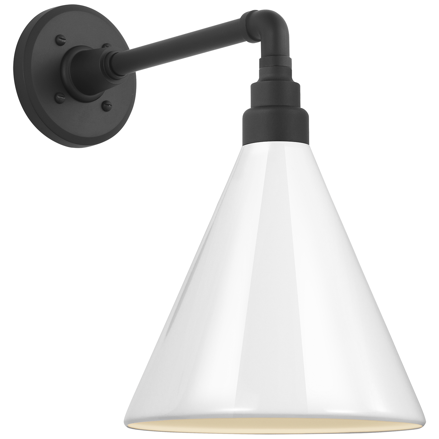 Academy 11" Mack Barn Light | Matte Black | 9 | 9" White Conical Savannah Shade