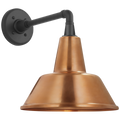 Academy 11" Mack Barn Light | Matte Black | 12.5 | 12.5" Soft Copper Bowers Shade
