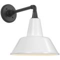 Academy 11" Mack Barn Light | Matte Black | 12.5 | 12.5" White Bowers Shade