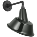 Academy 11" Mack Barn Light | Matte Black | 12.5 | 12.5" Green Tilted Bowers Shade