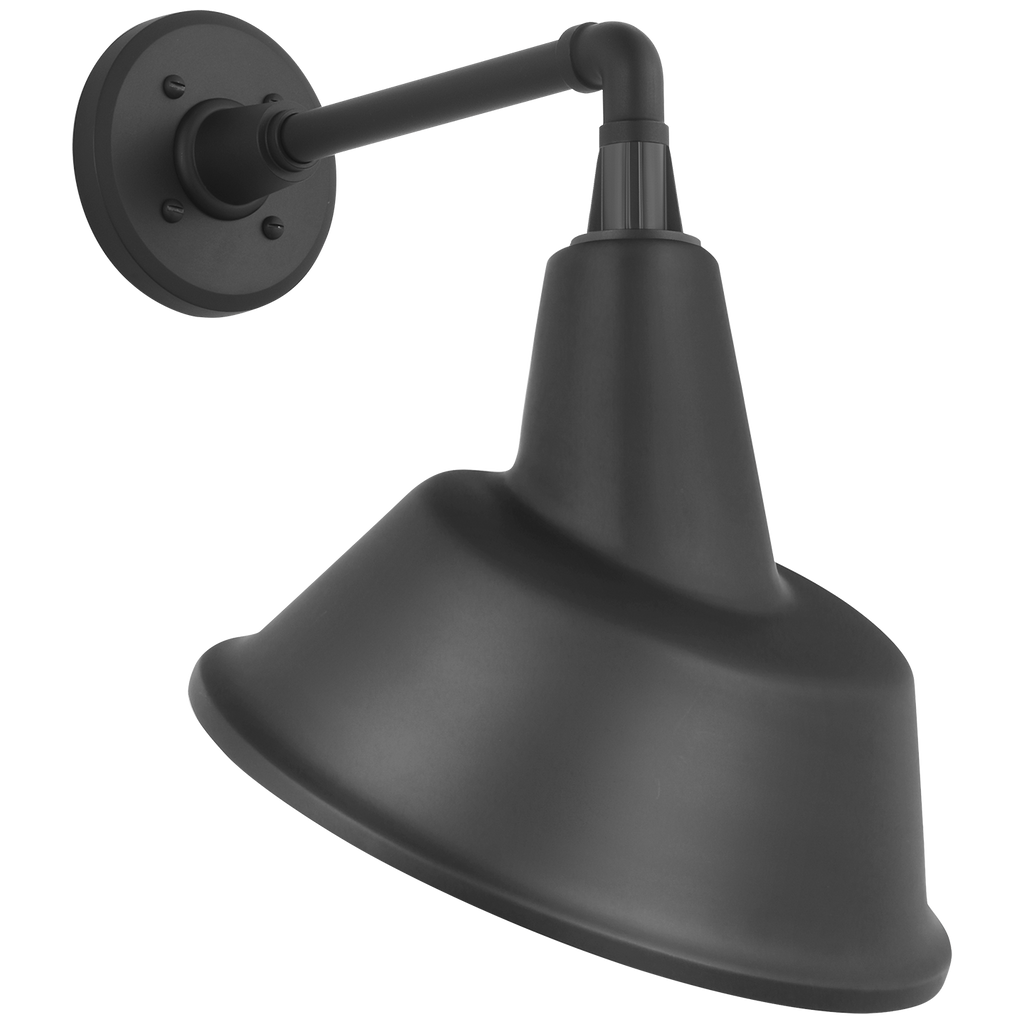 Academy 11" Mack Barn Light | Matte Black | 12.5 | 12.5" Matte Black Tilted Bowers Shade