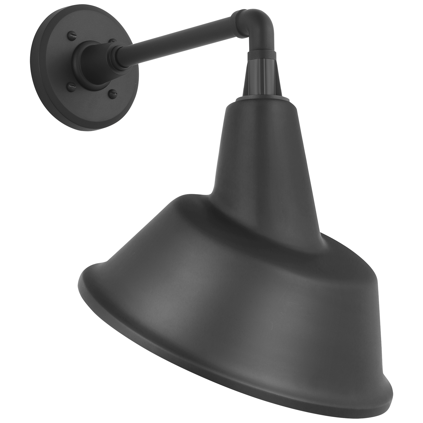 Academy 11" Mack Barn Light | Matte Black | 12.5 | 12.5" Matte Black Tilted Bowers Shade