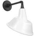 Academy 11" Mack Barn Light | Matte Black | 12.5 | 12.5" White Tilted Bowers Shade